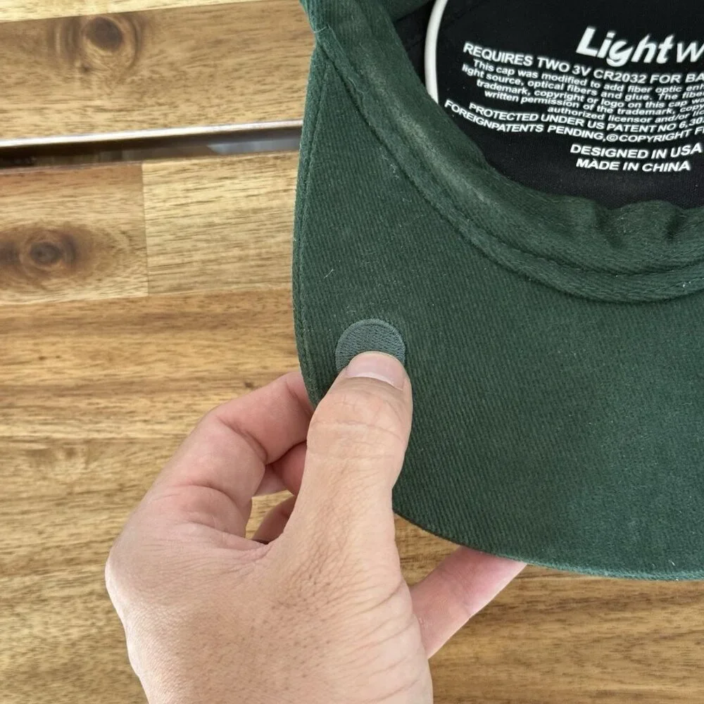 Light Up‎ Green Bay Packers Hat Vintage Logo 7 Cap Adjustable Working Watch Vid